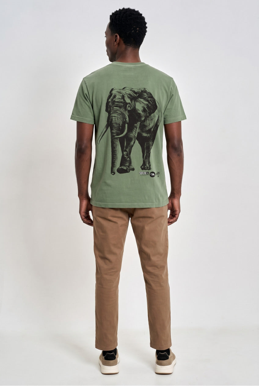 Camiseta Prime Estonada Elefante Verde