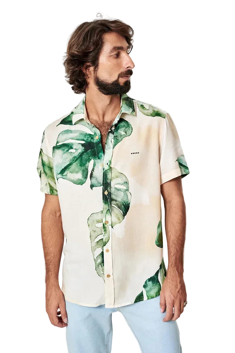 Camisa Manga Curta Adam Rib Estampada
