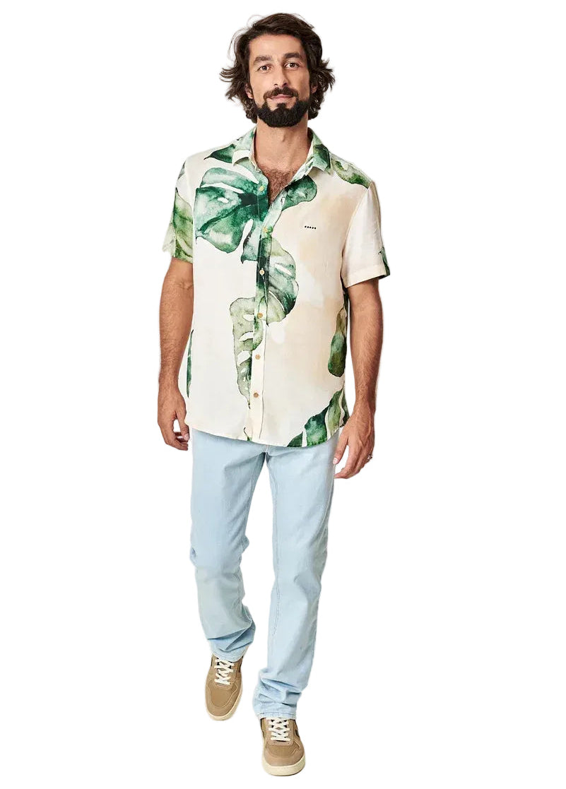 Camisa Manga Curta Adam Rib Estampada