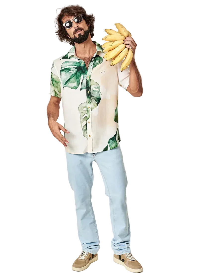 Camisa Manga Curta Adam Rib Estampada