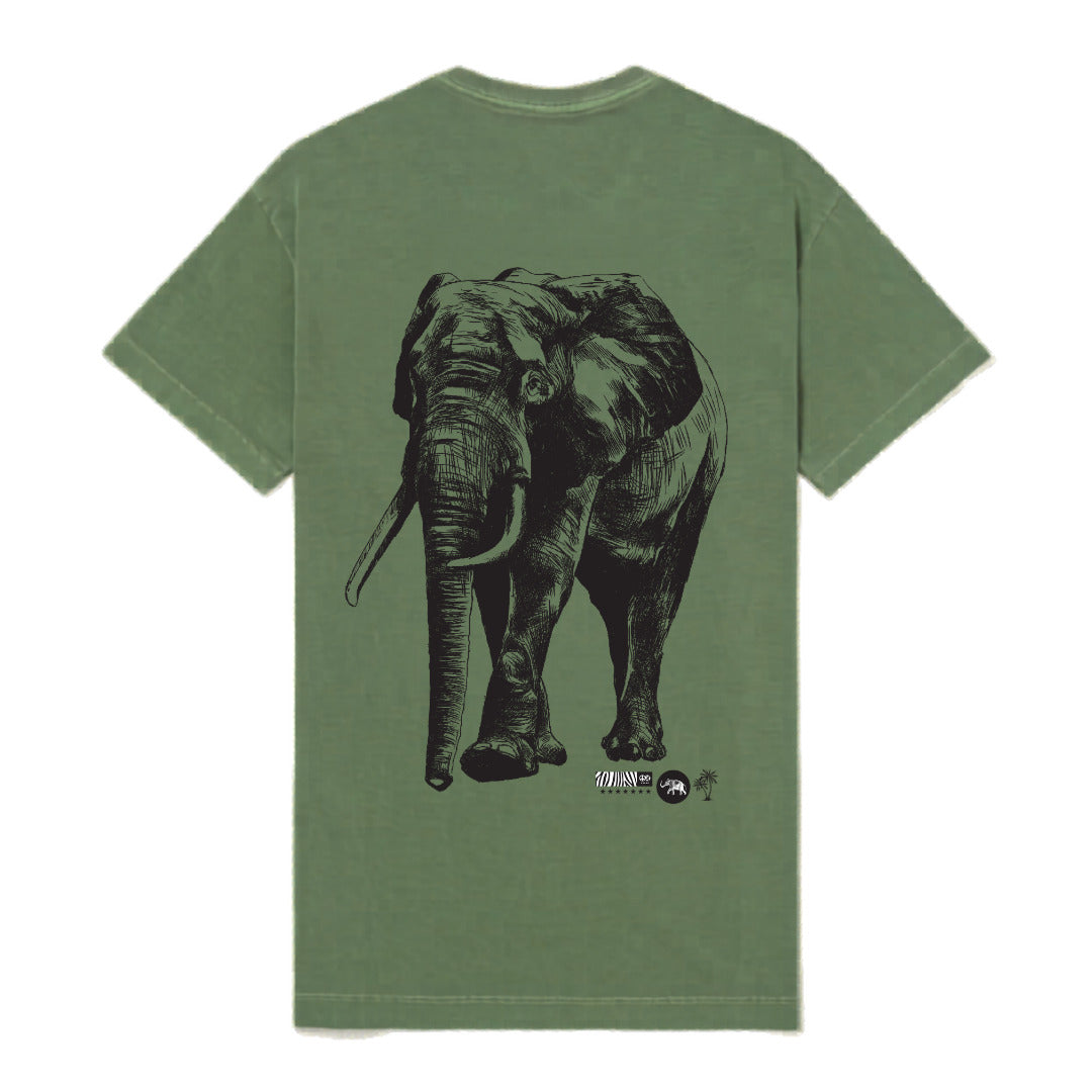 Camiseta Prime Estonada Elefante Verde