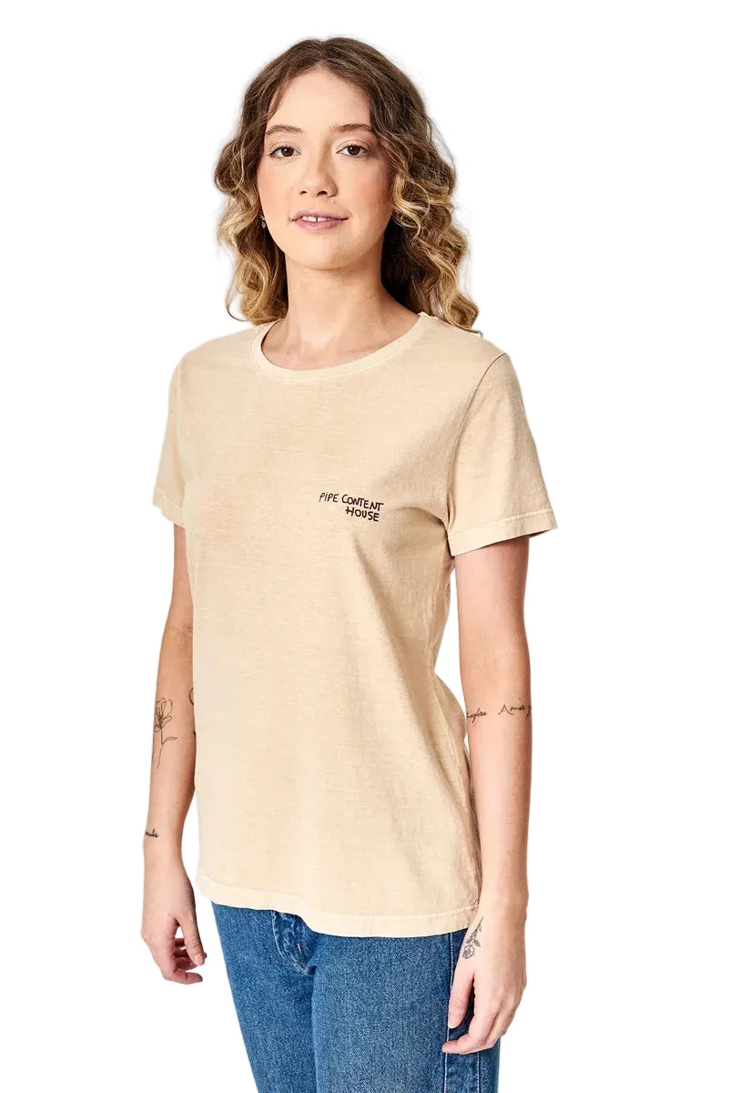 Camiseta Feminina Essential Beach Cáqui