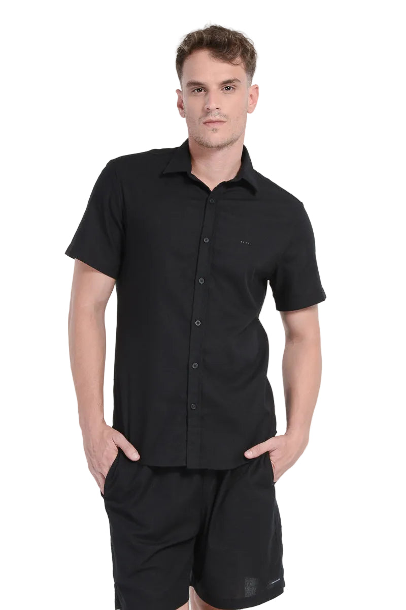 Camisa Linnen Preta