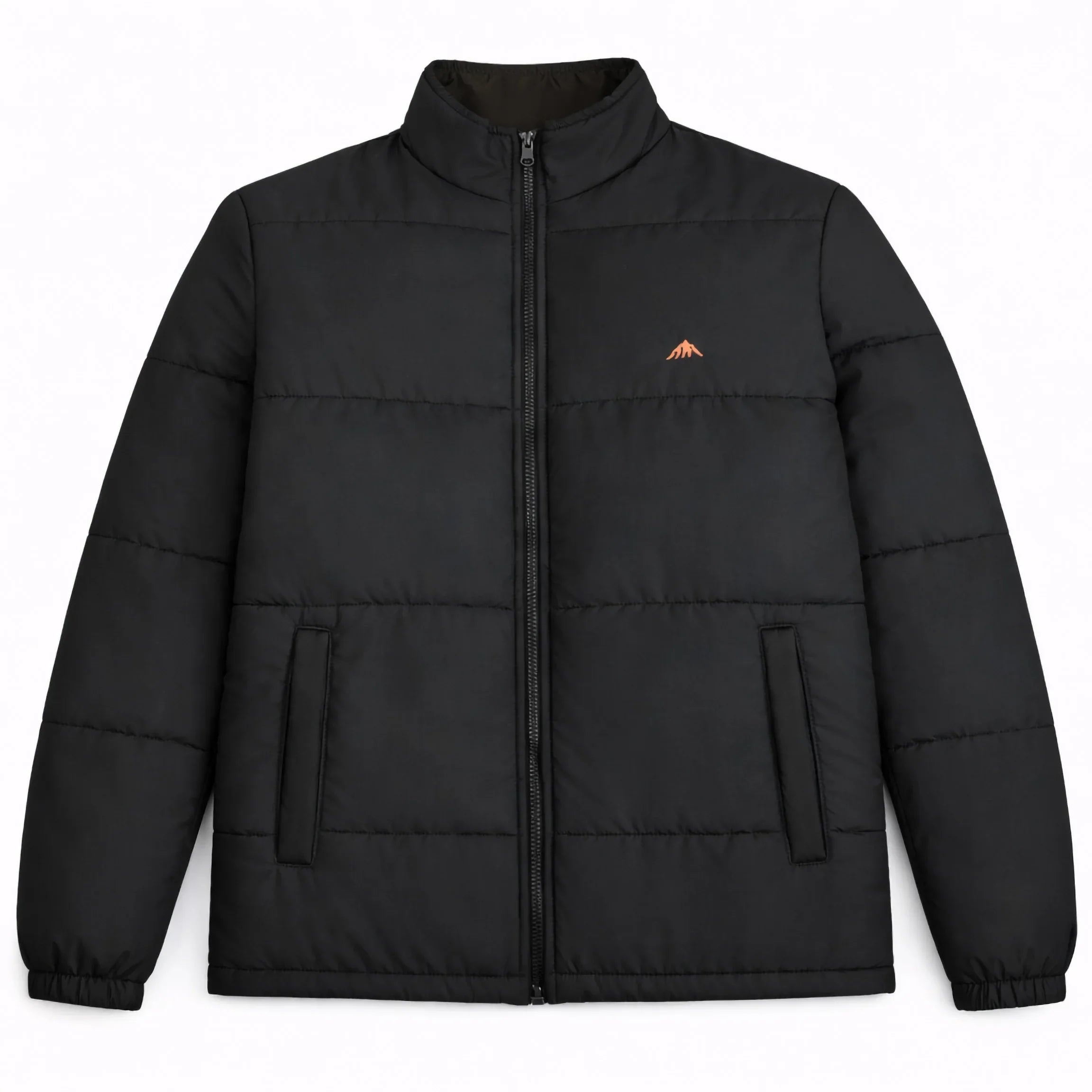 Jaqueta Puffer Dupla Face Preta Marrom