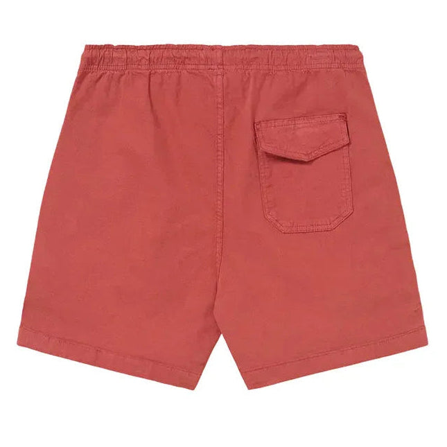 Shorts Spirituality Marsala de sarja 100% algodão, com cintura elástica e bolso traseiro com lapela.