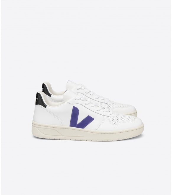 TENIS VERT V-10 COURO EXTRA WHITE PURPLE BLACK