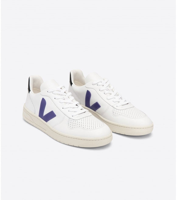 TENIS VERT V-10 COURO EXTRA WHITE PURPLE BLACK