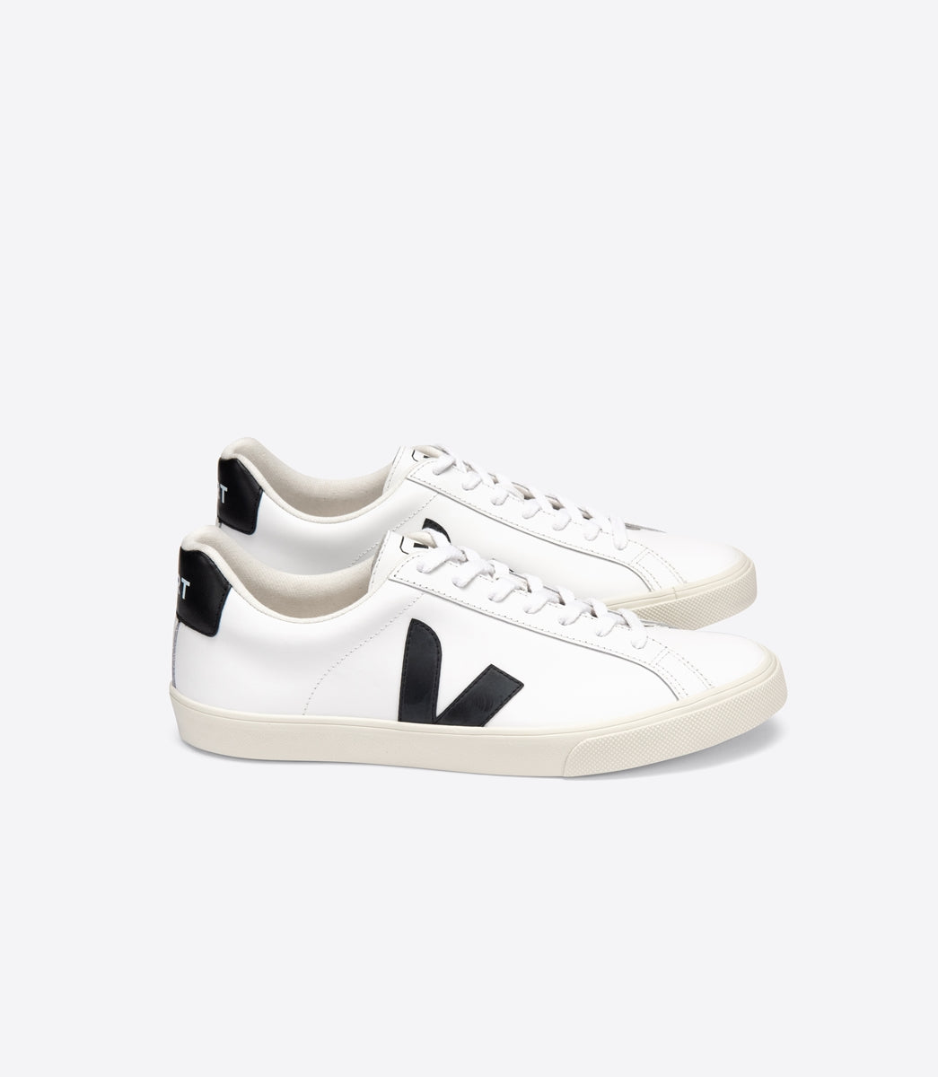 TENIS VEJA ESPLAR LOGO COURO EXTRA WHITE BLACK