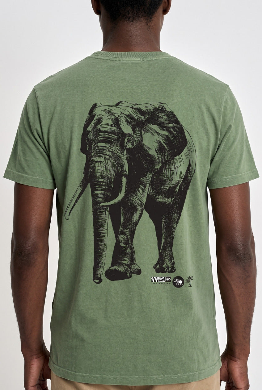 Camiseta Prime Estonada Elefante Verde