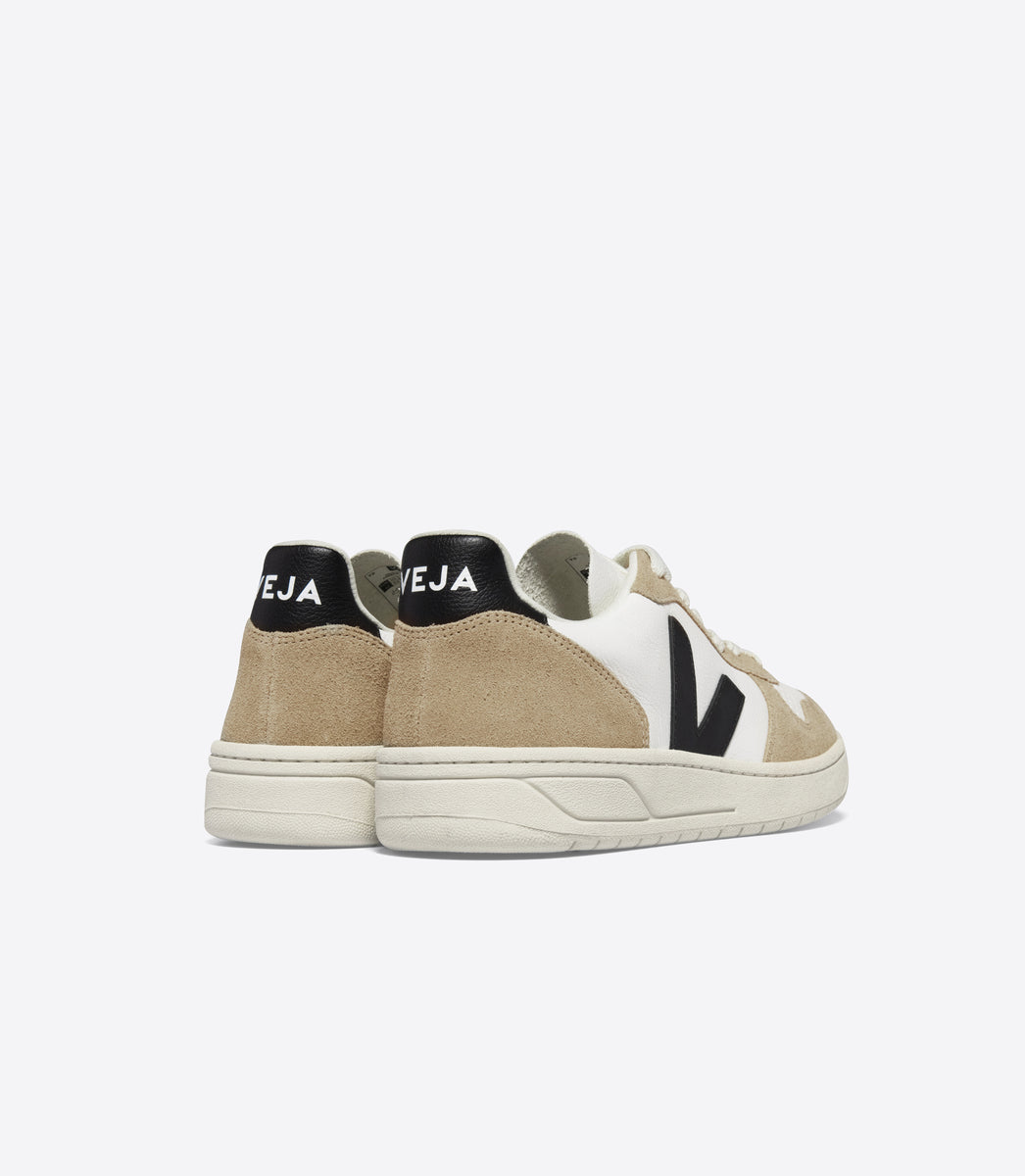 Tênis Veja V-10 Chromefree Leather Extra White Black Sahara