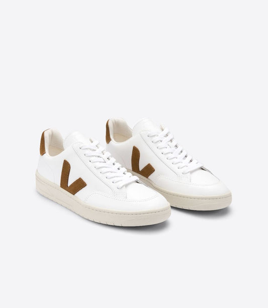 TENIS VEJA V-12 LEATHER EXTRA-WHITE_CAMEL