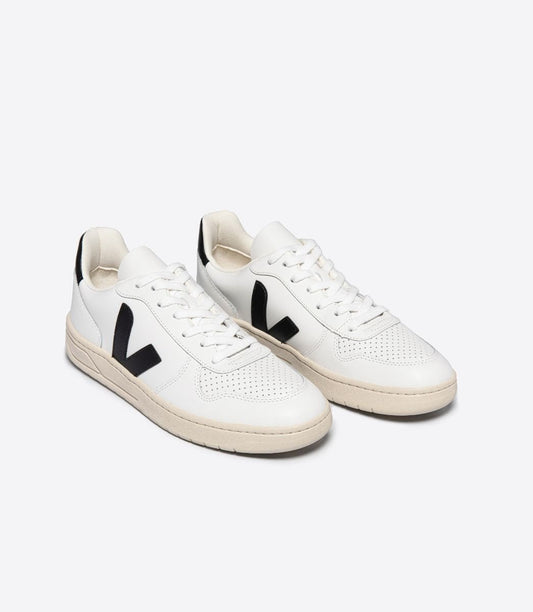 TÊNIS VEJA - V-10 LEATHER EXTRA-WHITE_BLACK